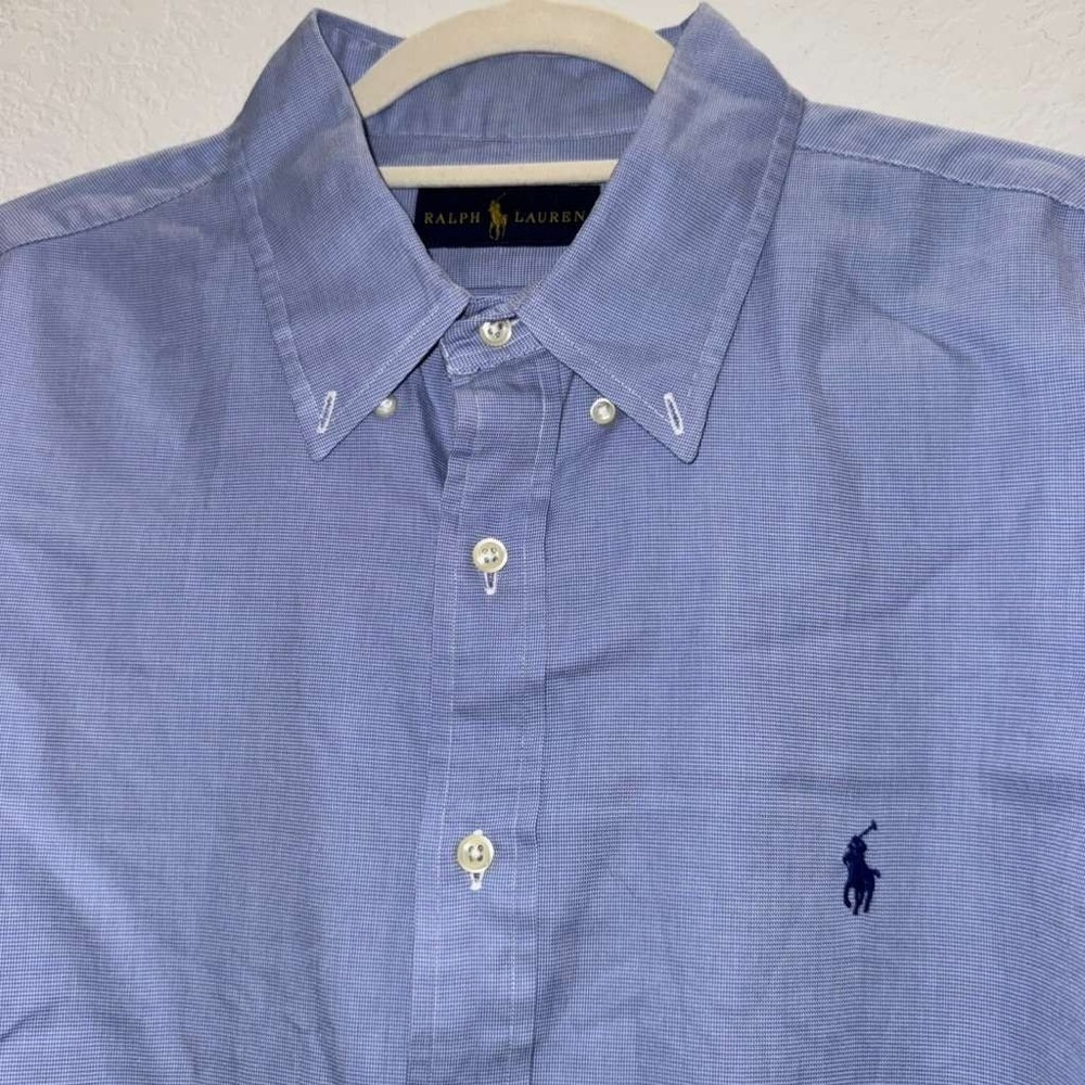 Ralph Lauren Men's Size 17.5/44 Polo Dress Shirt Button Up Blue Pony Work Office - Picture 9 of 13